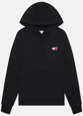 Женская толстовка Tommy Jeans Tommy Badge Organic Cotton Hoodie, цвет чёрный, размер S