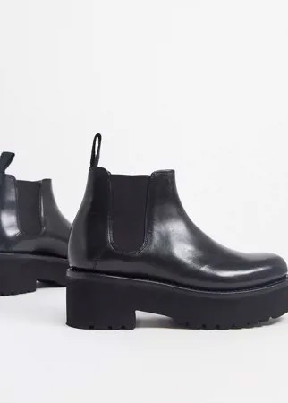 Черные кожаные ботинки челси на массивной подошве Grenson-Черный цвет