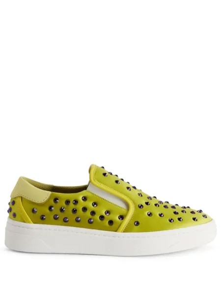 Giuseppe Zanotti слипоны GZ94 с заклепками, зеленый