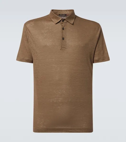Льняная рубашка поло Loro Piana, цвет dusty khaki