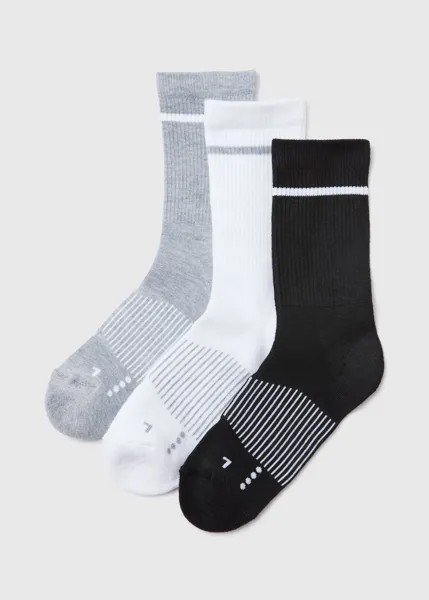 Комплект из 3 белых носков до щиколотки, мультиколор