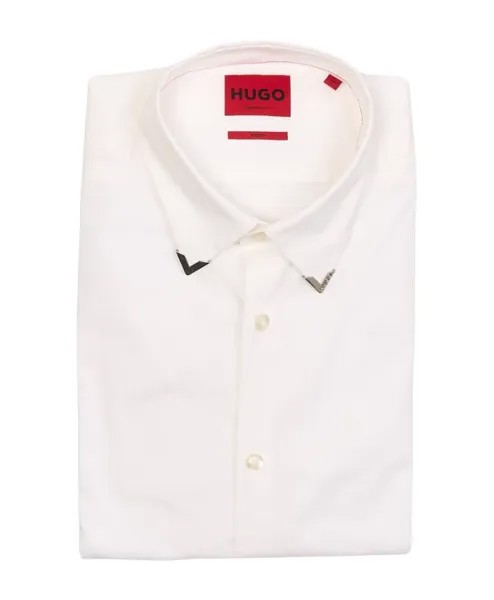 Рубашка узкого кроя Ermo Hugo Boss, белый