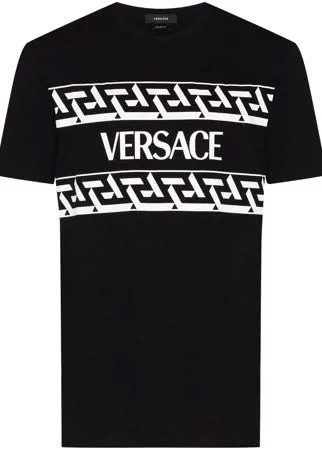 Versace футболка с узором Greca и логотипом