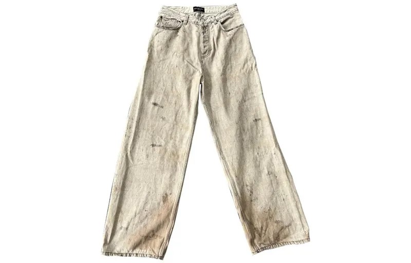 Джинсы мужские Off White Balenciaga, кремовый