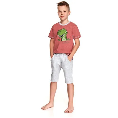 Пижама детская для мальчика TARO Alan 2215-2216-02, футболка и шорты, красный (Размер: 104)