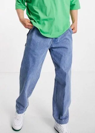 Голубые джинсы с накладными карманами Obey-Голубой