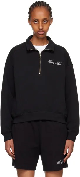Черный свитер с курсивом Sporty & Rich