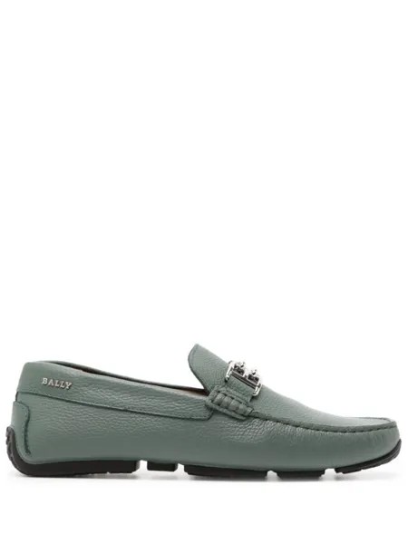 Bally лоферы с логотипом BB, зеленый