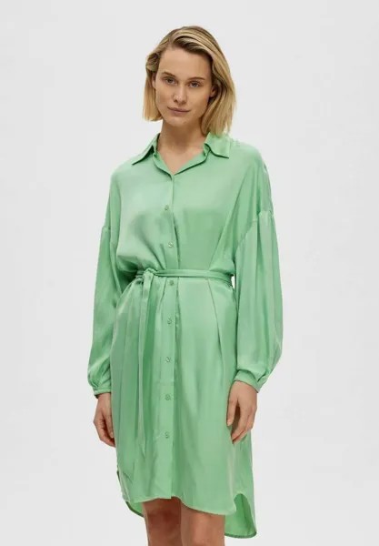 Классическая рубашка Selected Femme SLFIRENE TONIA SHIRT DRESS, цвет absinthe green