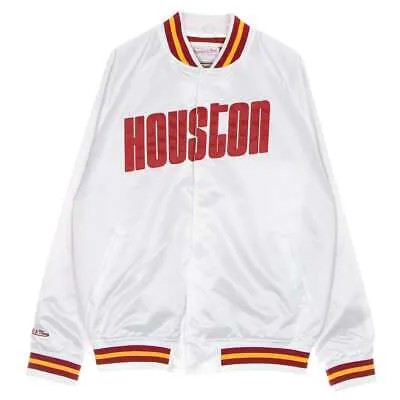 Mitchell - Ness HR Легкая атласная куртка на пуговицах Мужская белая повседневная спортивная одежда