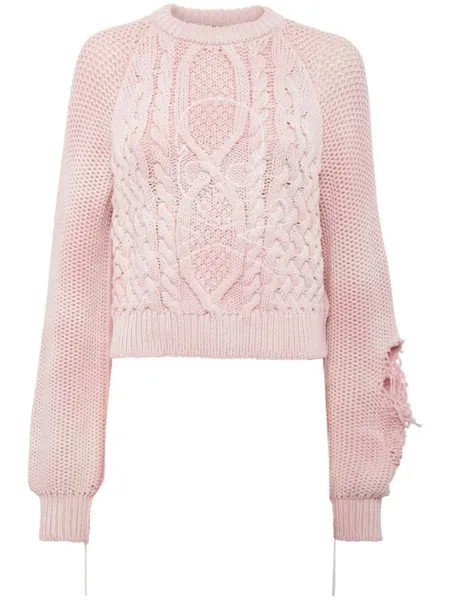 Джемпер из хлопка с эффектом потертости Philipp Plein, розовый