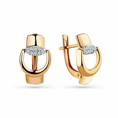 Серьги Яхонт, золото, 585 проба, фианит, , бесцветный