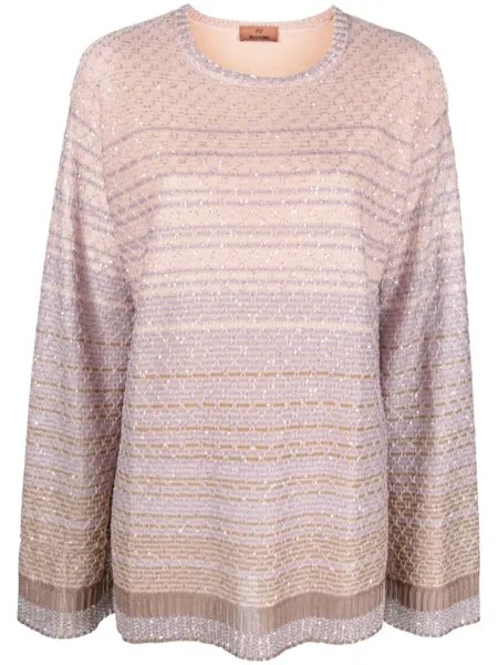 Missoni полосатый джемпер с пайетками, розовый