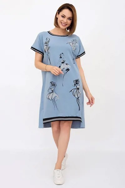 Платье женское LikaDress 18-1728 голубое 56-58 RU