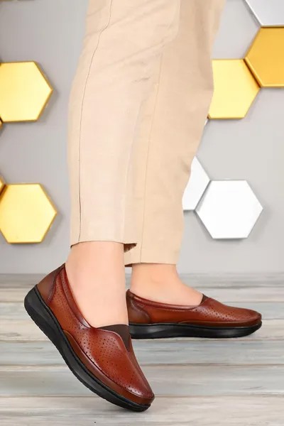 Удобные повседневные туфли для мам на специальном гелевом каблуке Y12 Woggo, шоколадно-коричневый