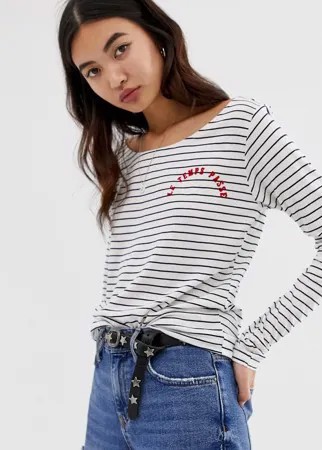 Лонгслив в полоску Maison Scotch-Белый