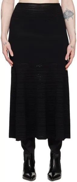 Черная юбка-миди с расклешенной юбкой Victoria Beckham