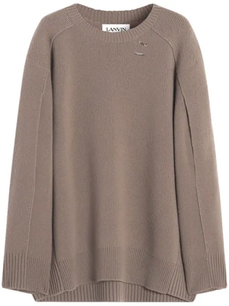 Lanvin джемпер oversize из шерсти и кашемира, коричневый