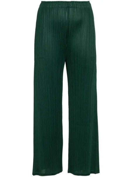 Pleats Please Issey Miyake укороченные брюки March широкого кроя, зеленый