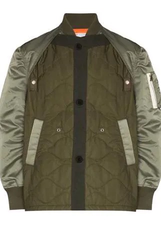 Sacai бомбер со стегаными вставками