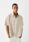 Рубашка GARMENT DYEDED SHORT SLEEVE Bershka, песочный
