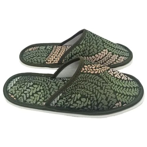 Тапочки ivshoes, размер 36-37, бежевый, зеленый