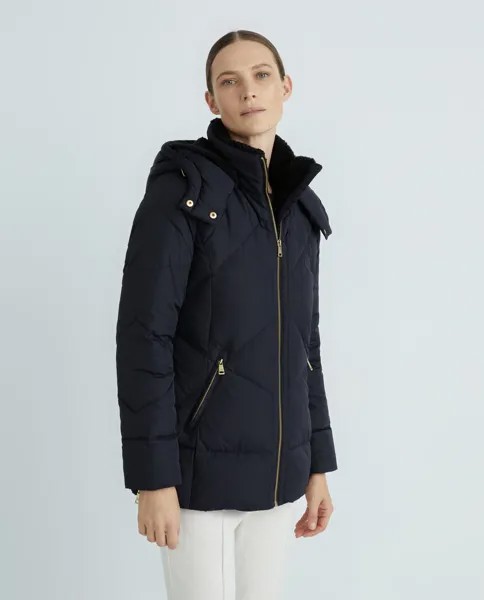 Короткая женская парка с капюшоном Lauren Ralph Lauren, темно-синий