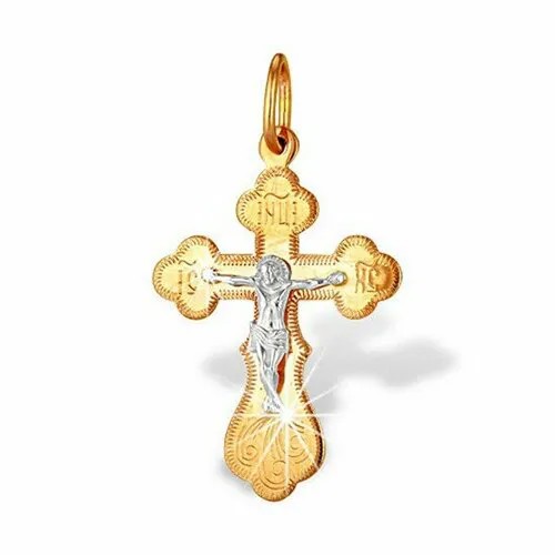 Крестик The Jeweller, красное золото, 585 проба, золотистый