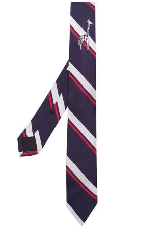 Thom Browne полосатый галстук с вышивкой