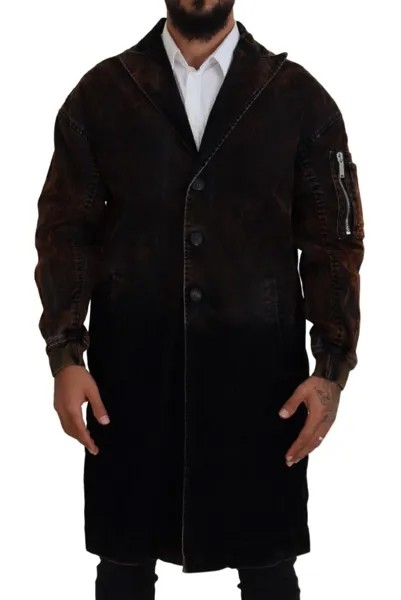 Куртка DSQUARED2, хлопковое коричневое мужское длинное пальто на пуговицах IT48/US38/M, рекомендованная цена 1950 долларов США