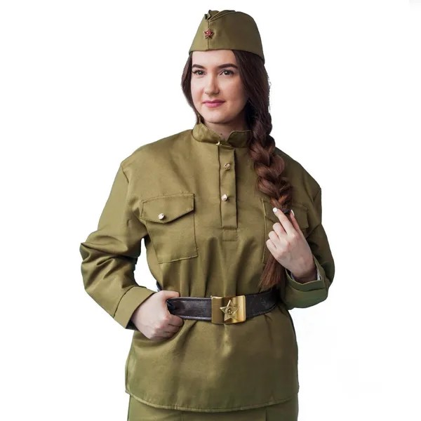 Комплект военный женский, пилотка, гимнастерка, ремень с бляхой, р. 44-46, рост 164 см