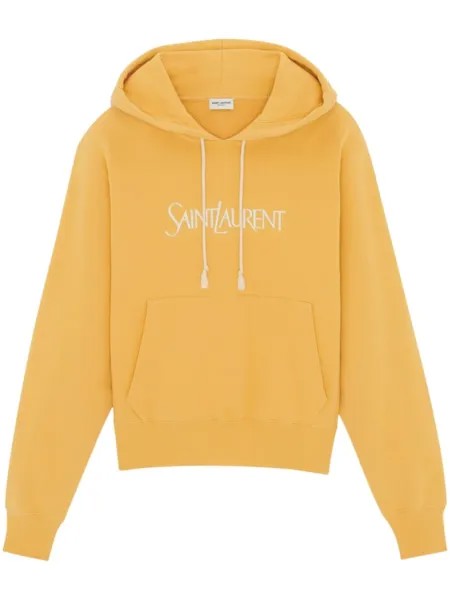 Saint Laurent худи с логотипом, желтый