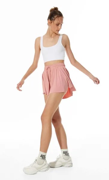 Stradivarius Спортивные Шорты Свободного Кроя Приглушенно-Розовый S