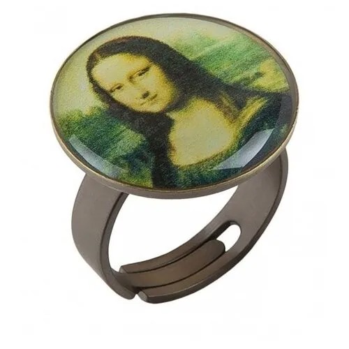 Кольцо Clara Bijoux, бижутерный сплав, эмаль, бежевый, зеленый