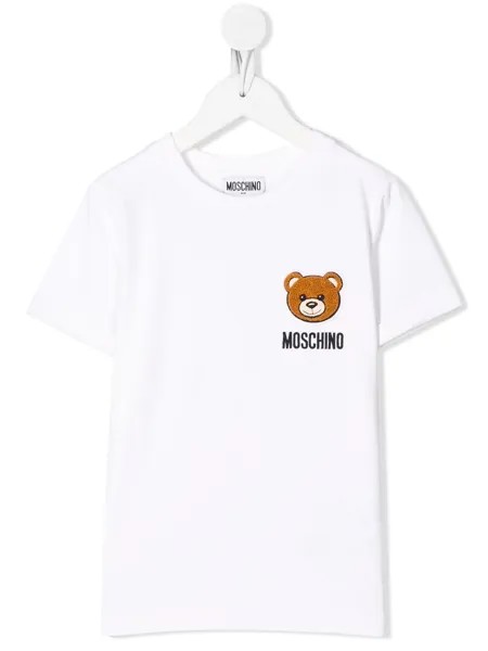 Moschino Kids рубашка поло с вышитым логотипом