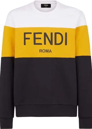 Fendi толстовка в стиле колор-блок с логотипом
