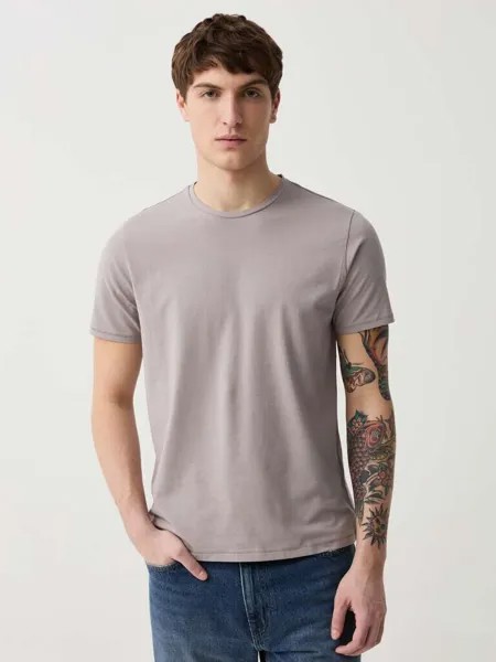 Футболка Slim-Fit из органического хлопка стрейч Ovs, цвет stone grey