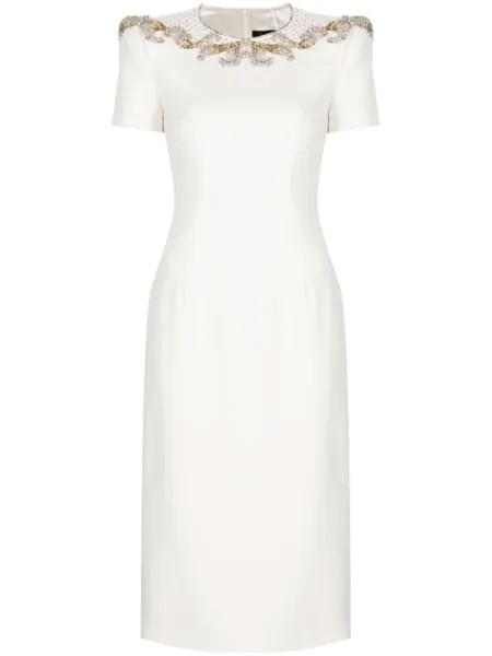 Jenny Packham платье миди Lana со стразами, белый