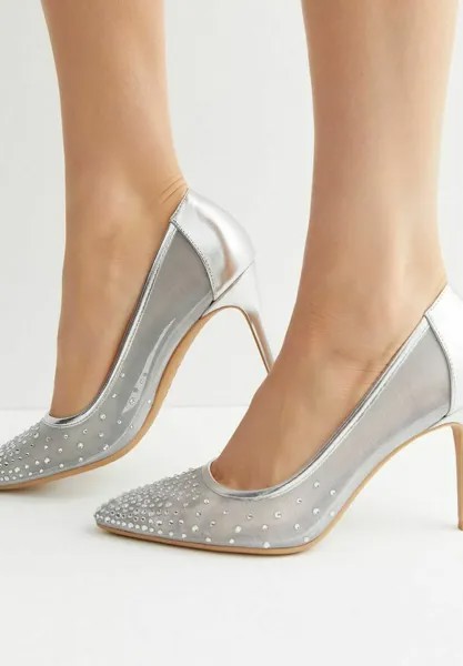 Туфли на высоком каблуке DIAMANTÉ STILETTO New Look, цвет silver