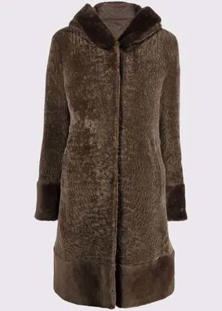 Suprema reversible hooded shearling coat