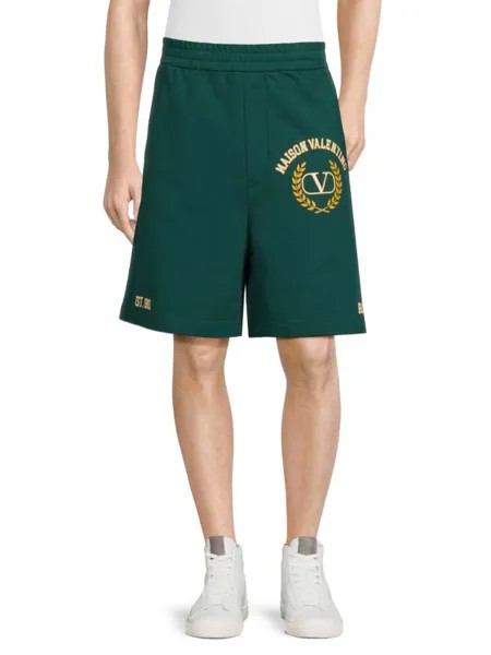 Трикотажные шорты с логотипом Valentino, зеленый