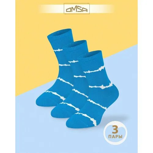 Носки OMSA KIDS 3 пары, размер 27/30, , бирюзовый