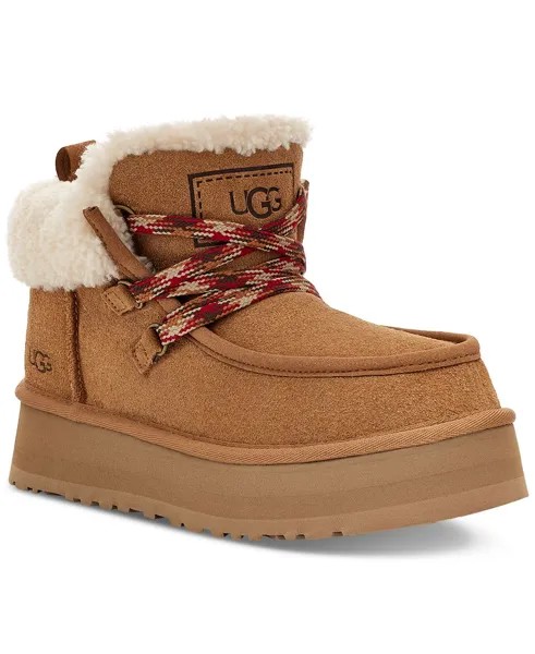 Женские ботинки Funkarra Cabin на шнуровке с манжетами UGG, коричневый