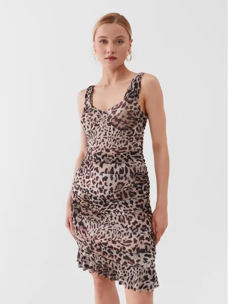 Коктейльное платье узкого кроя Guess, коричневый