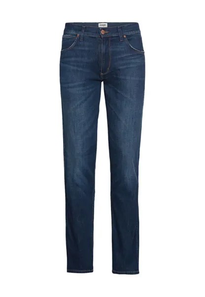 Джинсы Гринсборо, прямого кроя, 5 карманов, однотонные, мужские Wrangler, цвет Jeansblau