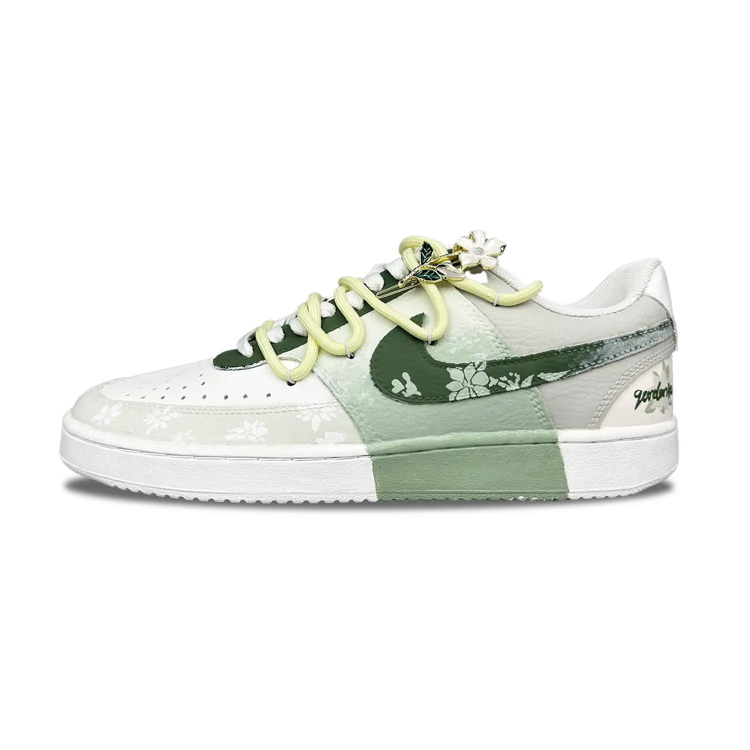 Кроссовки Nike Court Vision Low Skateboarding Shoes Unisex Low-top White, зеленый