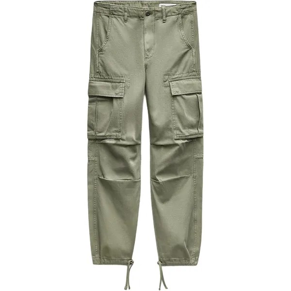 Брюки-карго ZW Series женские цвета хаки Zara