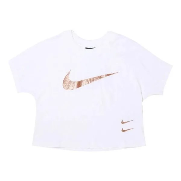 Футболка спортивная с логотипом swoosh короткий рукав Nike, белый