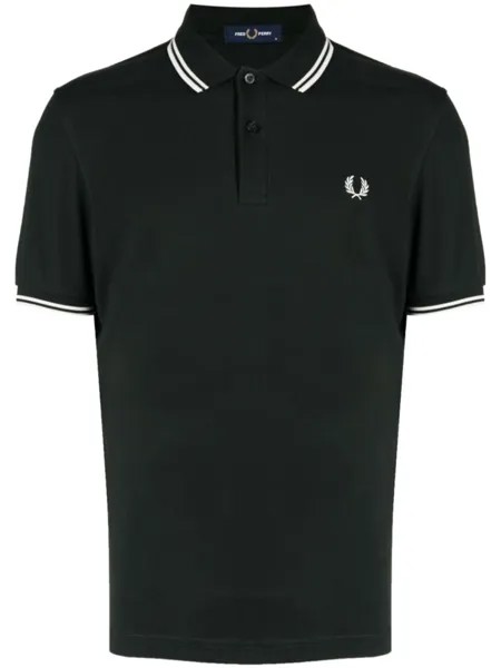 Fred Perry рубашка поло с контрастной отделкой, зеленый