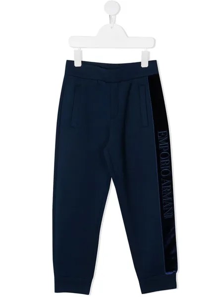 Emporio Armani Kids спортивные брюки с лампасами